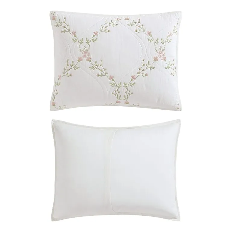 Laura Ashley Floral Embroidery Quilt Set