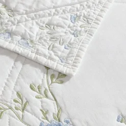 Laura Ashley Floral Embroidery Quilt Set