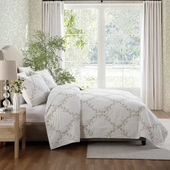 Laura Ashley Floral Embroidery Quilt Set
