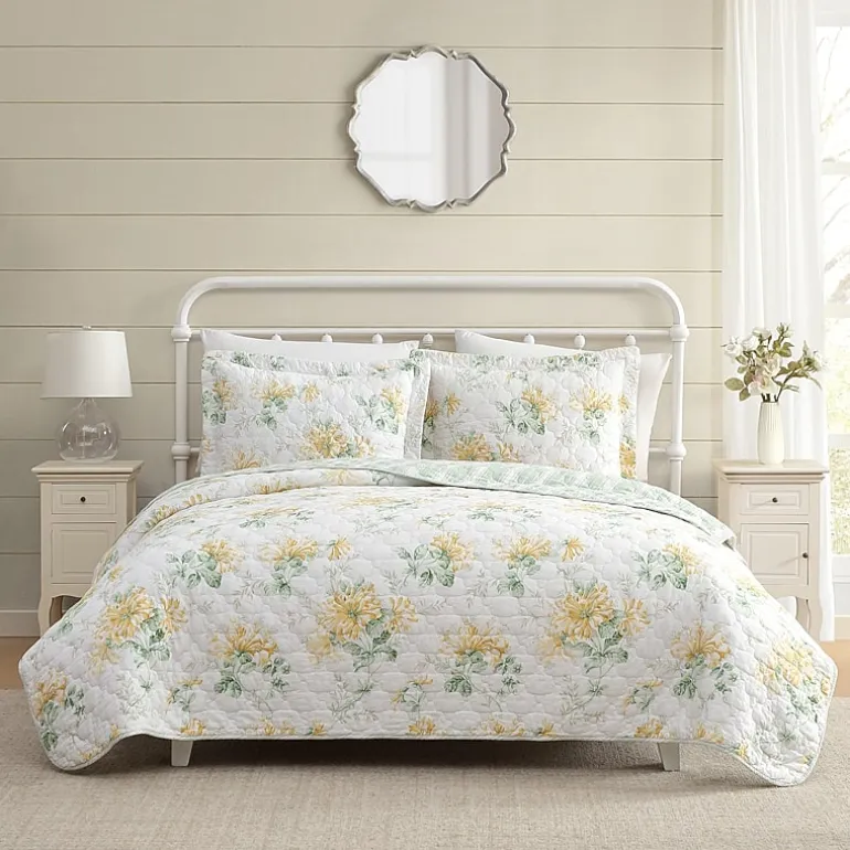 Laura Ashley Honeysuckle 3-pc. Reversible Quilt Set