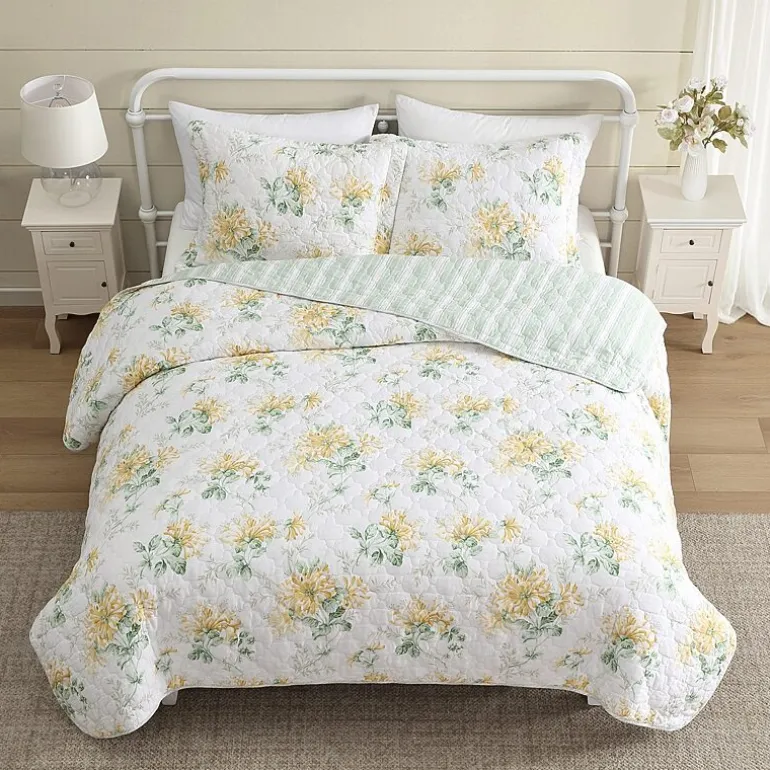 Laura Ashley Honeysuckle 3-pc. Reversible Quilt Set