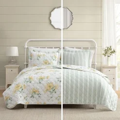 Laura Ashley Honeysuckle 3-pc. Reversible Quilt Set