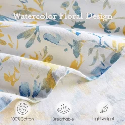 Laura Ashley Nora Floral Print Cotton Shower Curtain