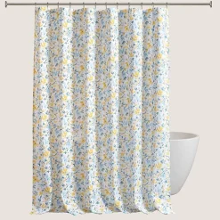 Laura Ashley Nora Floral Print Cotton Shower Curtain