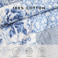Laura Ashley Paisley Floral Reversible Quilt Set