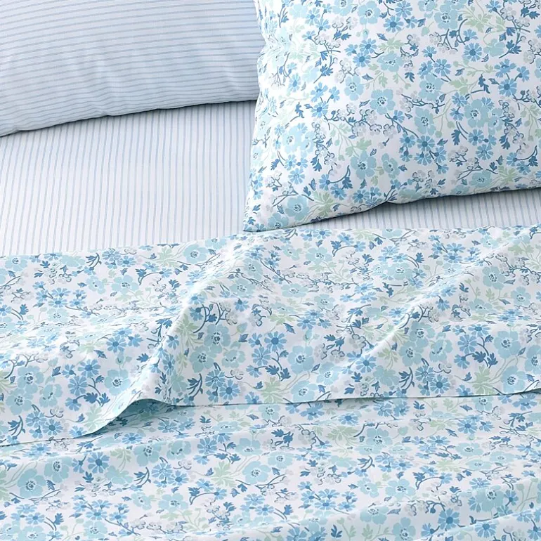 Laura Ashley 6-Pc 100% Cotton Percale Deep Pocket Sheet Set
