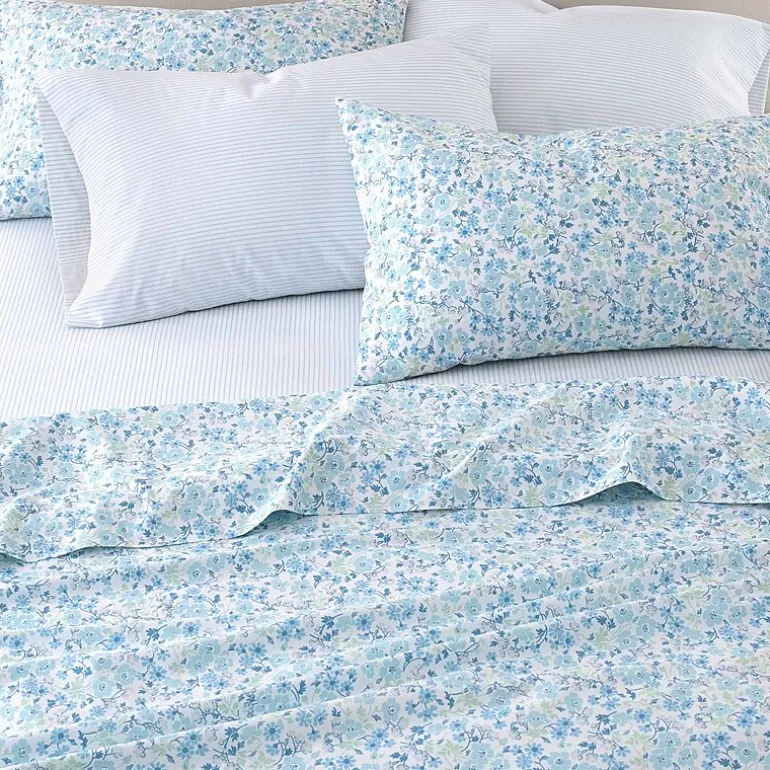 Laura Ashley 6-Pc 100% Cotton Percale Deep Pocket Sheet Set