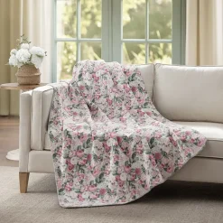Laura Ashley Reversible Coco Plush Throw