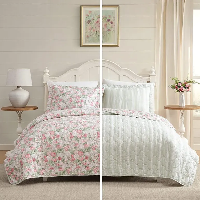 Laura Ashley Sweet Memories 3-pc. Reversible Quilt Set