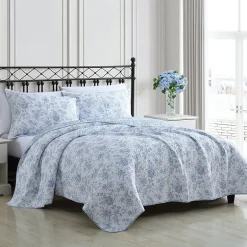 Laura Ashley Walled Garden Floral Reversible Quilt Set