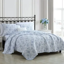 Laura Ashley Walled Garden Floral Reversible Quilt Set