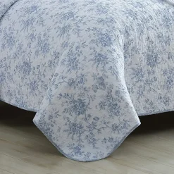 Laura Ashley Walled Garden Floral Reversible Quilt Set