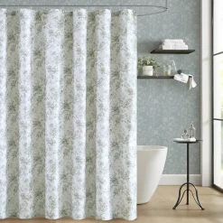 Laura Ashley Walled Garden Textured Floral Shower Curtain