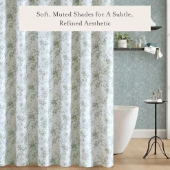 Laura Ashley Walled Garden Textured Floral Shower Curtain