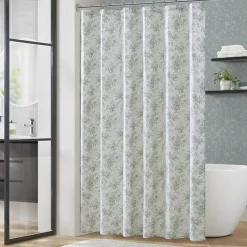 Laura Ashley Walled Garden Textured Floral Shower Curtain