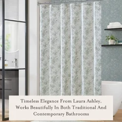 Laura Ashley Walled Garden Textured Floral Shower Curtain