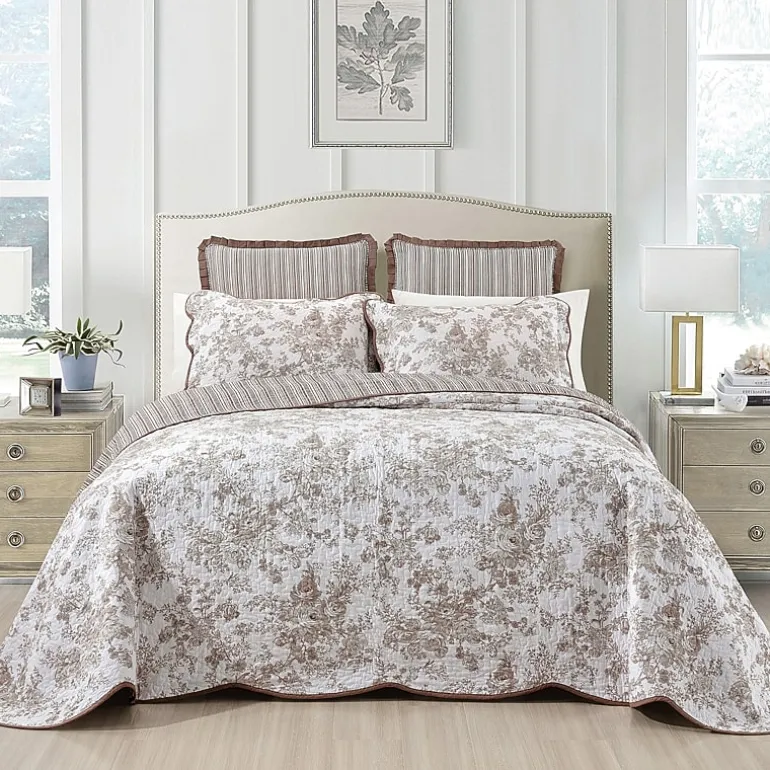 Laurel Manor Toile Garden Cotton Bedspread