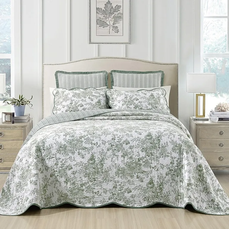 Laurel Manor Toile Garden Cotton Bedspread