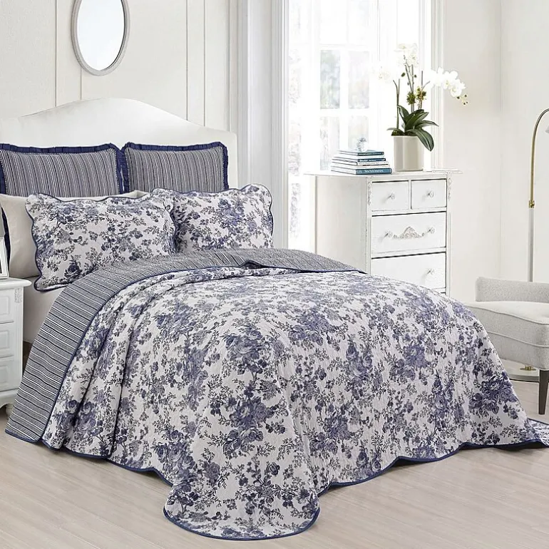 Laurel Manor Toile Garden Cotton Bedspread