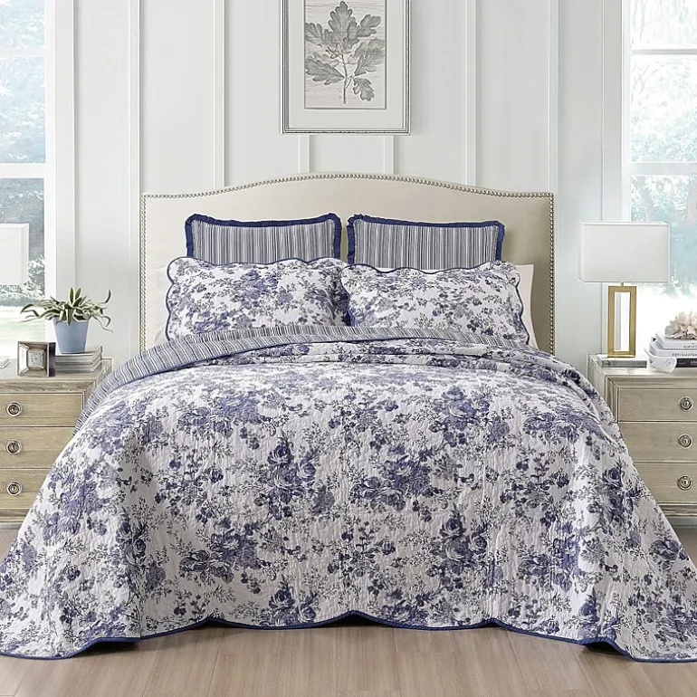 Laurel Manor Toile Garden Cotton Bedspread