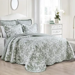 Laurel Manor Toile Garden Cotton Bedspread