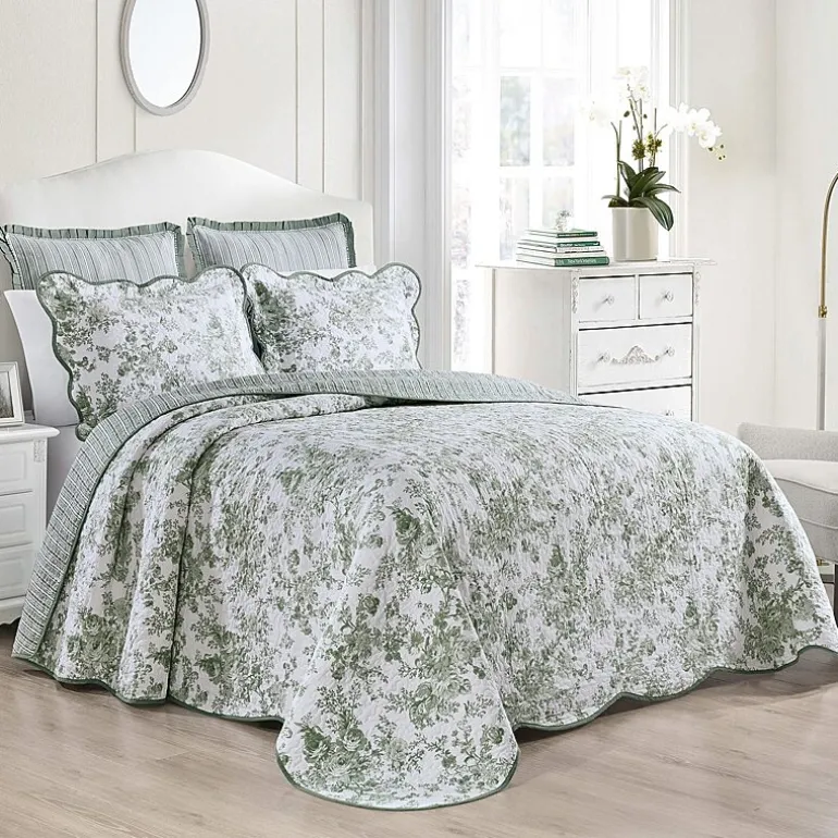 Laurel Manor Toile Garden Cotton Bedspread