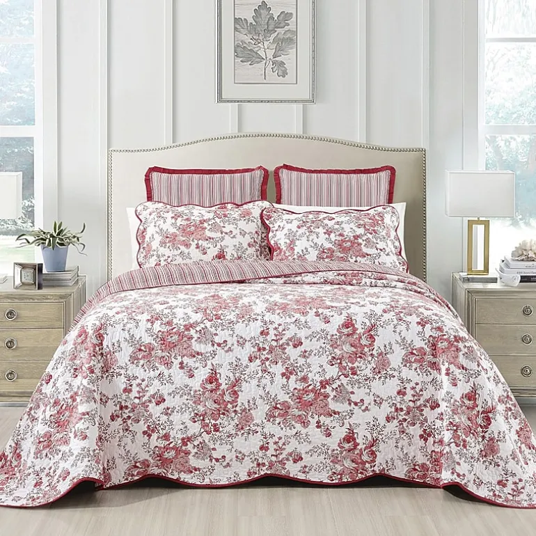 Laurel Manor Toile Garden Cotton Bedspread