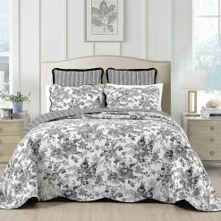 Laurel Manor Toile Garden Cotton Bedspread