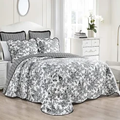 Laurel Manor Toile Garden Cotton Bedspread