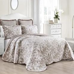 Laurel Manor Toile Garden Cotton Bedspread