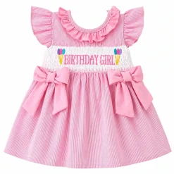 Laurenza's Baby Girls Smocked Birthday Girl Outfit Set