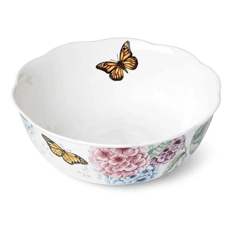 Lenox Butterfly Meadow Hydrangea Porcelain Serving Bowl