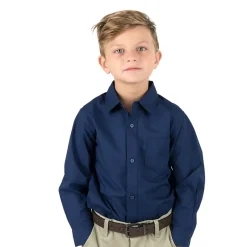 Leveret Boys Long Sleeve Collared Button-Front Dress Shirt
