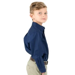 Leveret Boys Long Sleeve Collared Button-Front Dress Shirt