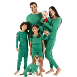 Leveret Mens 2-pc. Classic Solid Long Sleeve Cotton Snug Fit Pajamas