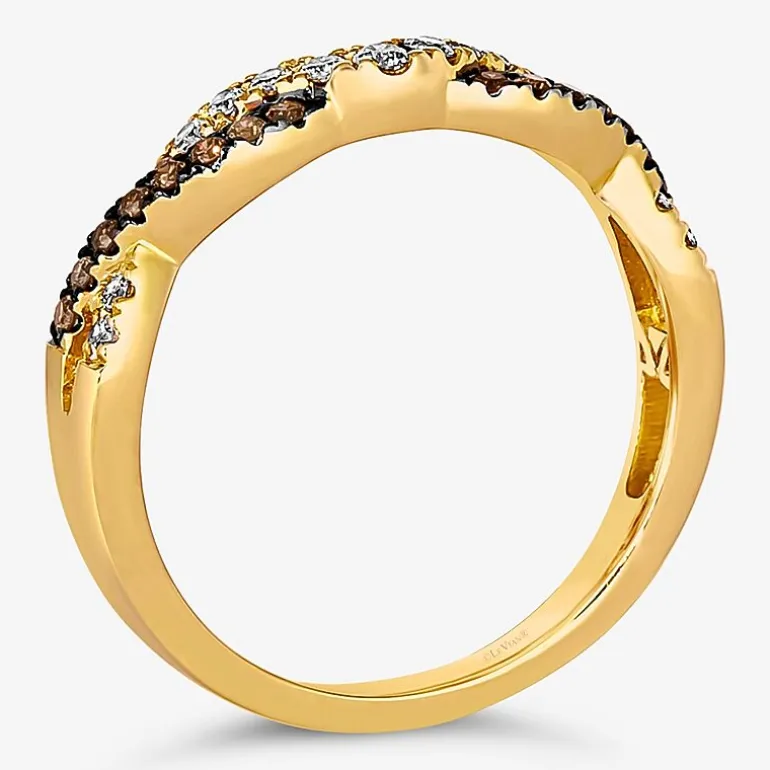 Levian Corp Le Vian Womens 1/4 CT. T.W. Natural Champagne Diamond 14K Gold Band