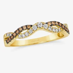 Levian Corp Le Vian Womens 1/4 CT. T.W. Natural Champagne Diamond 14K Gold Band