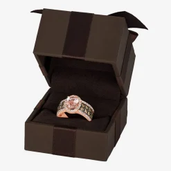 Le Vian® Ring featuring 1 1/3 CT. Peach Morganite™ 3/4 CT. Chocolate Diamonds® 1 3/8 CT. Nude Diamonds™ set in 14K Strawberry Gold®