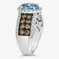 Le Vian® Ring featuring 1 1/3 CT. Peach Morganite™ 3/4 CT. Chocolate Diamonds® 1 3/8 CT. Nude Diamonds™ set in 14K Strawberry Gold®