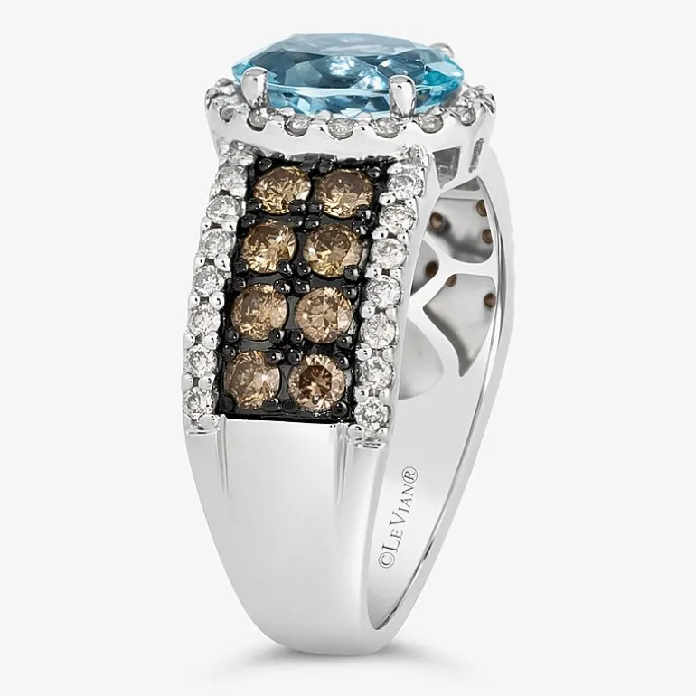 Le Vian® Ring featuring 1 1/3 CT. Peach Morganite™ 3/4 CT. Chocolate Diamonds® 1 3/8 CT. Nude Diamonds™ set in 14K Strawberry Gold®
