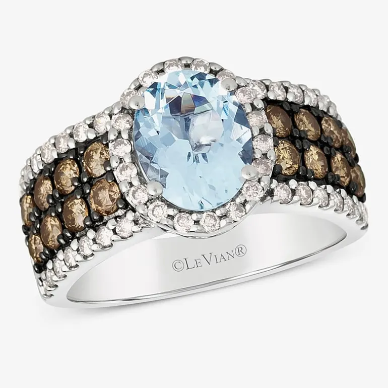 Le Vian® Ring featuring 1 1/3 CT. Peach Morganite™ 3/4 CT. Chocolate Diamonds® 1 3/8 CT. Nude Diamonds™ set in 14K Strawberry Gold®