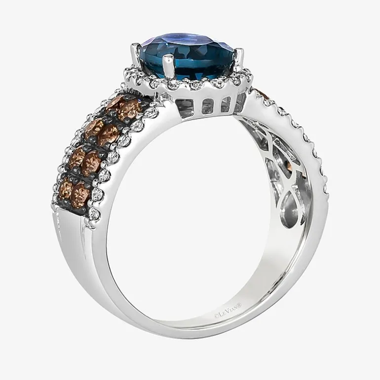 Le Vian® Ring featuring 1 1/3 CT. Peach Morganite™ 3/4 CT. Chocolate Diamonds® 1 3/8 CT. Nude Diamonds™ set in 14K Strawberry Gold®