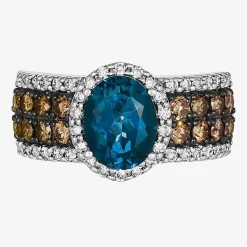Le Vian® Ring featuring 1 1/3 CT. Peach Morganite™ 3/4 CT. Chocolate Diamonds® 1 3/8 CT. Nude Diamonds™ set in 14K Strawberry Gold®