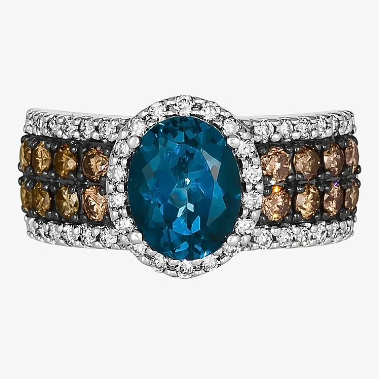 Le Vian® Ring featuring 1 1/3 CT. Peach Morganite™ 3/4 CT. Chocolate Diamonds® 1 3/8 CT. Nude Diamonds™ set in 14K Strawberry Gold®