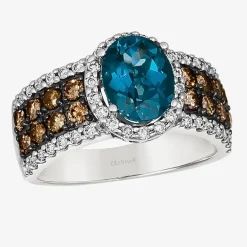Le Vian® Ring featuring 1 1/3 CT. Peach Morganite™ 3/4 CT. Chocolate Diamonds® 1 3/8 CT. Nude Diamonds™ set in 14K Strawberry Gold®