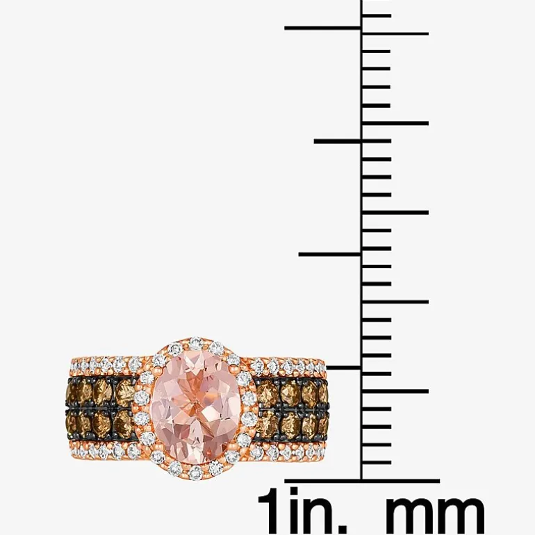 Le Vian® Ring featuring 1 1/3 CT. Peach Morganite™ 3/4 CT. Chocolate Diamonds® 1 3/8 CT. Nude Diamonds™ set in 14K Strawberry Gold®