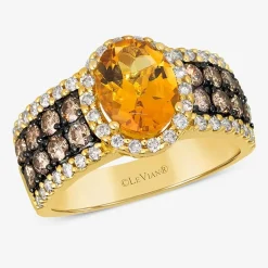 Le Vian® Ring featuring 1 1/3 CT. Peach Morganite™ 3/4 CT. Chocolate Diamonds® 1 3/8 CT. Nude Diamonds™ set in 14K Strawberry Gold®