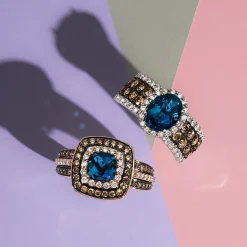 Le Vian® Ring featuring 1 1/3 CT. Peach Morganite™ 3/4 CT. Chocolate Diamonds® 1 3/8 CT. Nude Diamonds™ set in 14K Strawberry Gold®