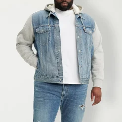 Levi's® Big and Tall Hybrid Hoody Trucker Mens Hooded Lightweight Denim Jacket