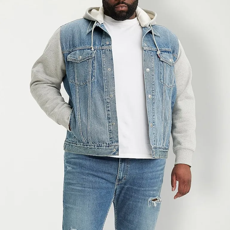 Levi's® Big and Tall Hybrid Hoody Trucker Mens Hooded Lightweight Denim Jacket